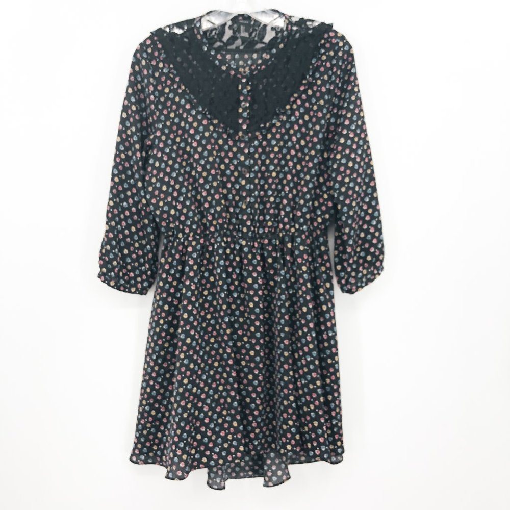 FOREVER 21 black floral print dress